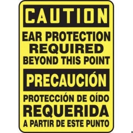 Accuform BILINGUAL OSHA CAUTION SAFETY SIGN EAR SBMPPE632VA